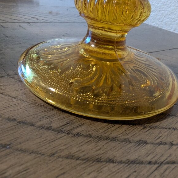 1840 Old Baccarat Style Amber Orange Glow Arabesque Pattern Intricate Wine Glass - Picture 4 of 14